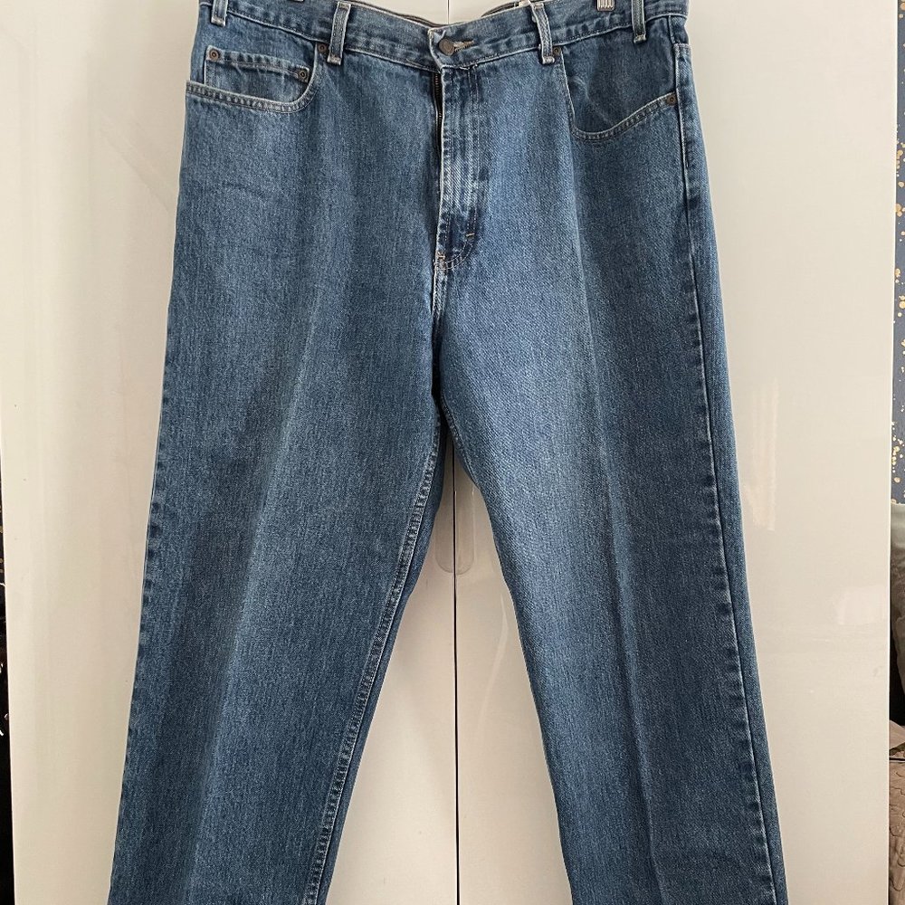 Kirkland Signature Straight Leg Jeans Men's 40x32 Blue Medium Wash 5-Pocket